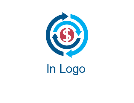 rotating arrow and dollar logo