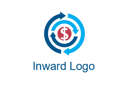rotating arrow and dollar logo