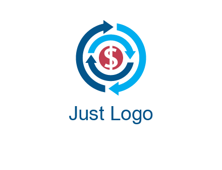 rotating arrow and dollar logo