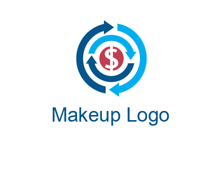 rotating arrow and dollar logo