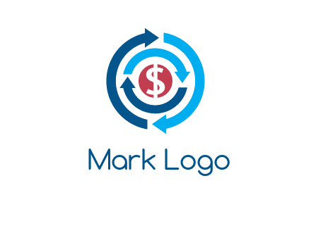 rotating arrow and dollar logo