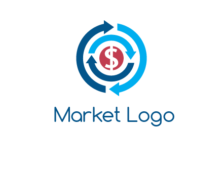 rotating arrow and dollar logo