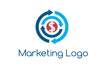 rotating arrow and dollar logo