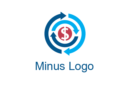 rotating arrow and dollar logo