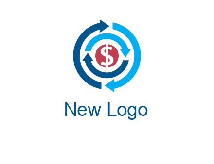rotating arrow and dollar logo