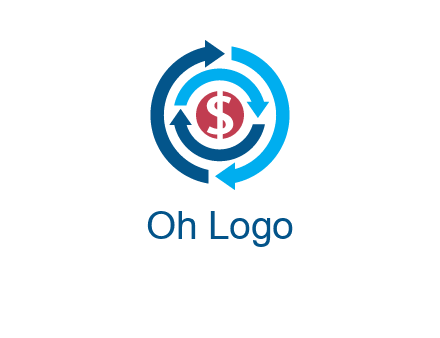 rotating arrow and dollar logo