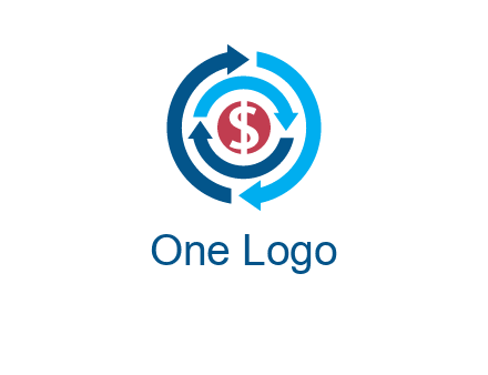 rotating arrow and dollar logo