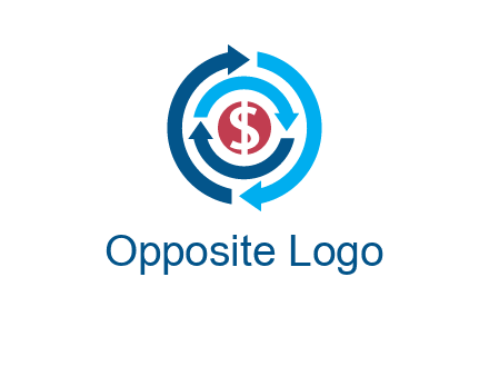 rotating arrow and dollar logo
