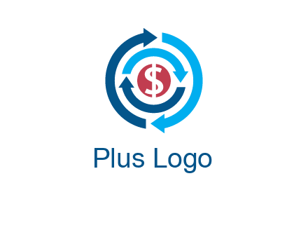 rotating arrow and dollar logo