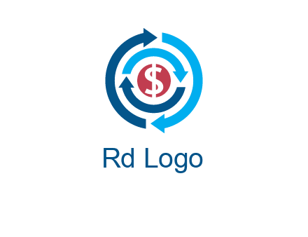 rotating arrow and dollar logo