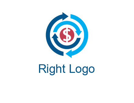 rotating arrow and dollar logo