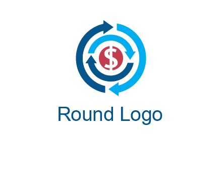rotating arrow and dollar logo
