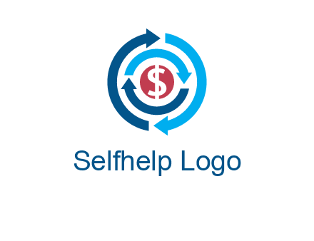 rotating arrow and dollar logo