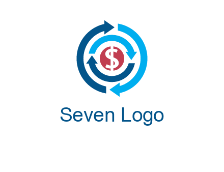 rotating arrow and dollar logo