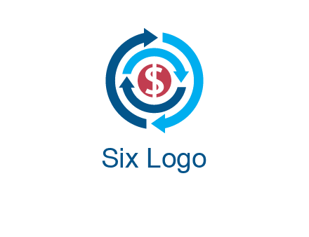 rotating arrow and dollar logo