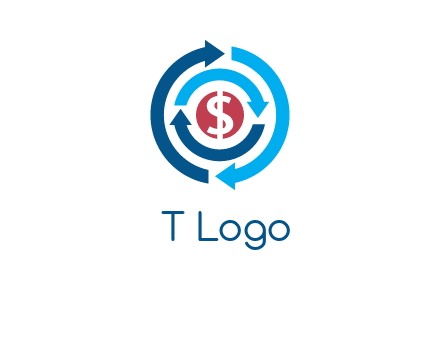 rotating arrow and dollar logo