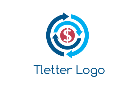 rotating arrow and dollar logo