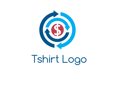 rotating arrow and dollar logo
