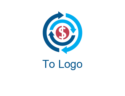 rotating arrow and dollar logo