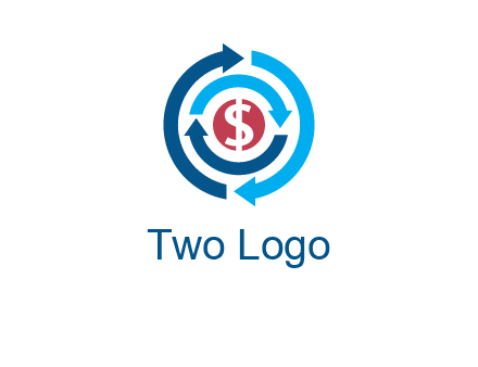 rotating arrow and dollar logo