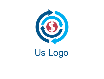 rotating arrow and dollar logo