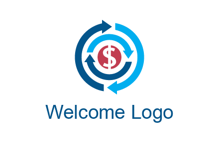 rotating arrow and dollar logo