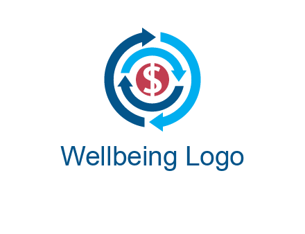 rotating arrow and dollar logo