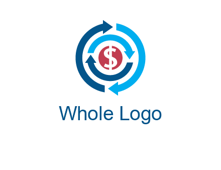 rotating arrow and dollar logo