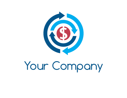 rotating arrow and dollar logo