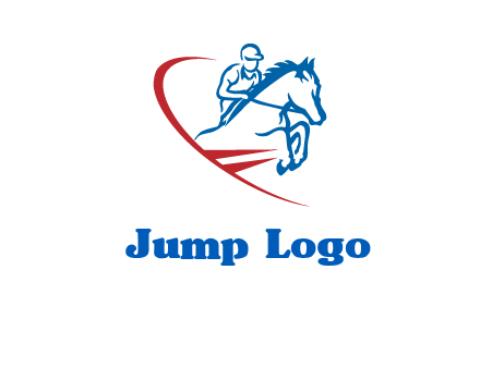 horse rider sports logo