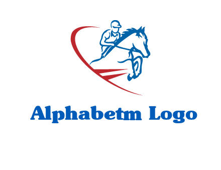 horse rider sports logo