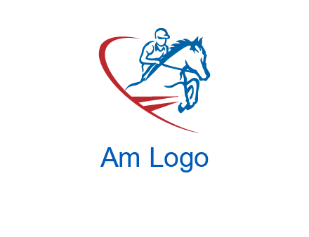 horse rider sports logo
