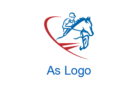 horse rider sports logo
