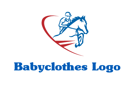 horse rider sports logo