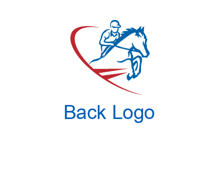 horse rider sports logo