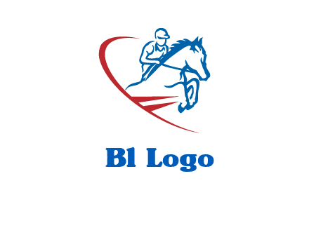horse rider sports logo