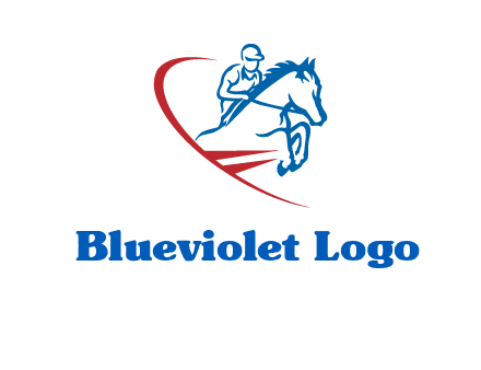 horse rider sports logo