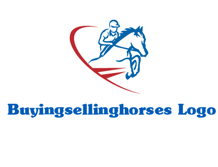 horse rider sports logo