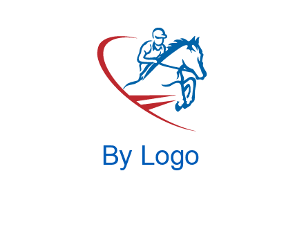 horse rider sports logo