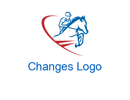 horse rider sports logo