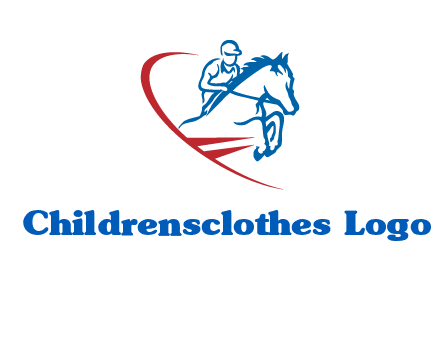 horse rider sports logo