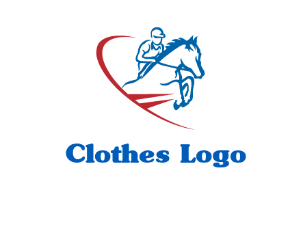 horse rider sports logo