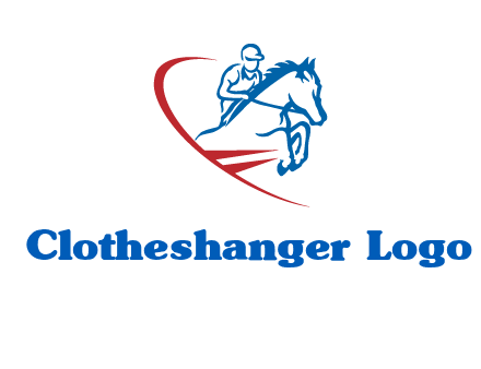 horse rider sports logo