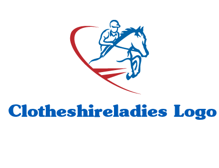 horse rider sports logo