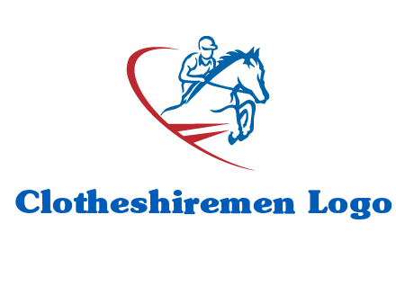horse rider sports logo