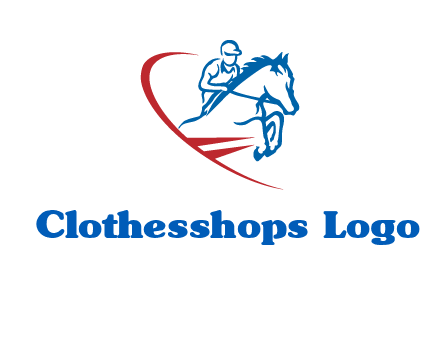 horse rider sports logo