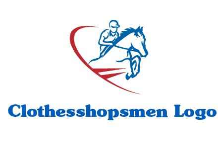 horse rider sports logo