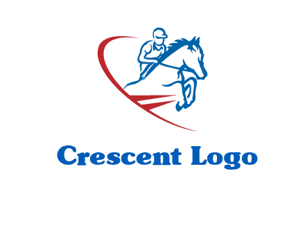 horse rider sports logo