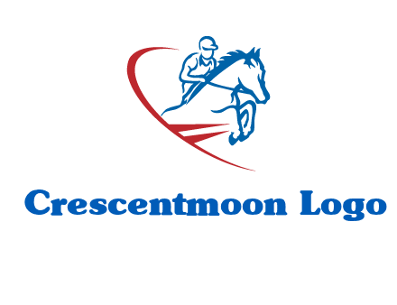 horse rider sports logo