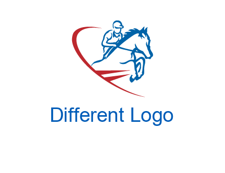 horse rider sports logo